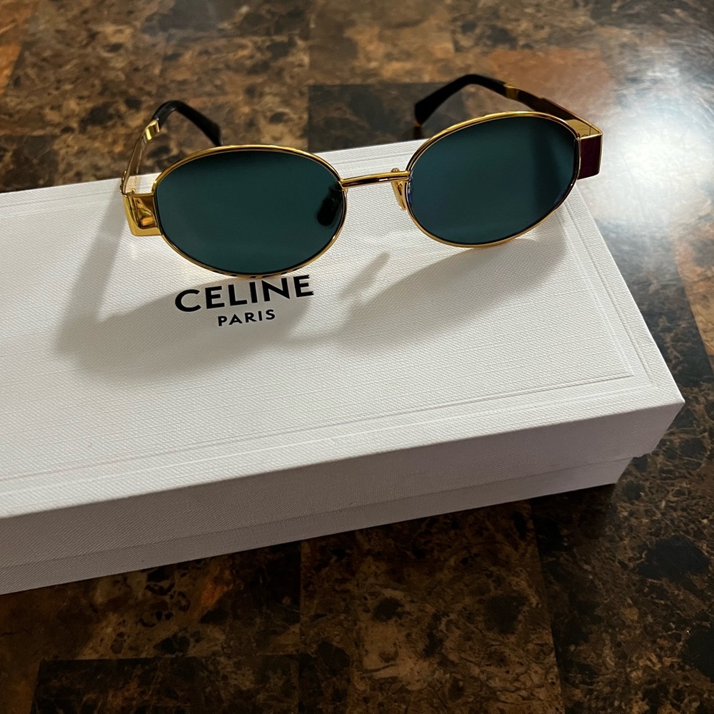 Celine Gold and Green Sunglasses